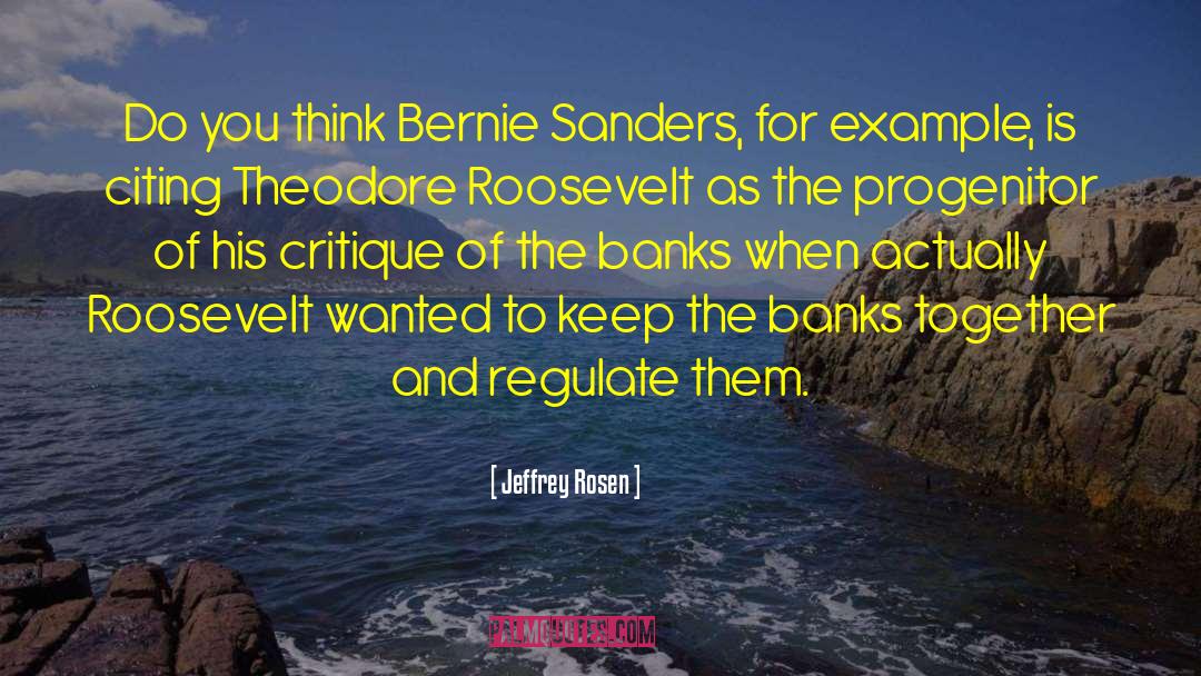 Jeffrey Rosen Quotes: Do you think Bernie Sanders,