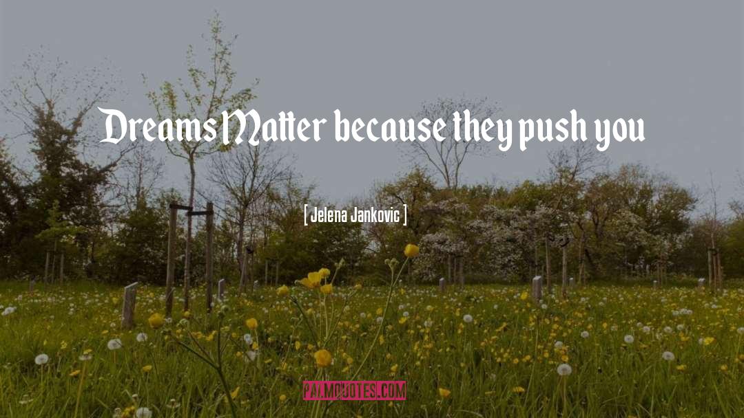 Jelena Jankovic Quotes: Dreams Matter because they push