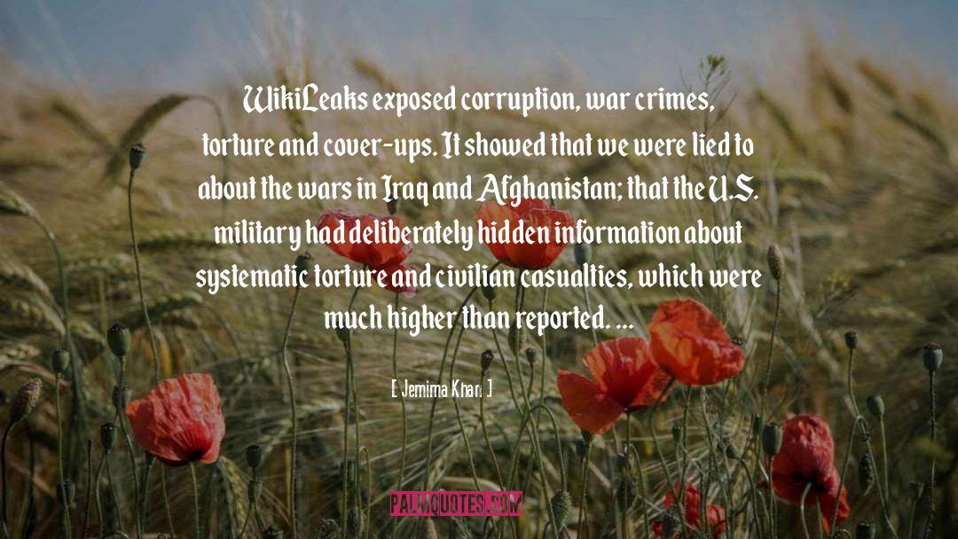 Jemima Khan Quotes: WikiLeaks exposed corruption, war crimes,