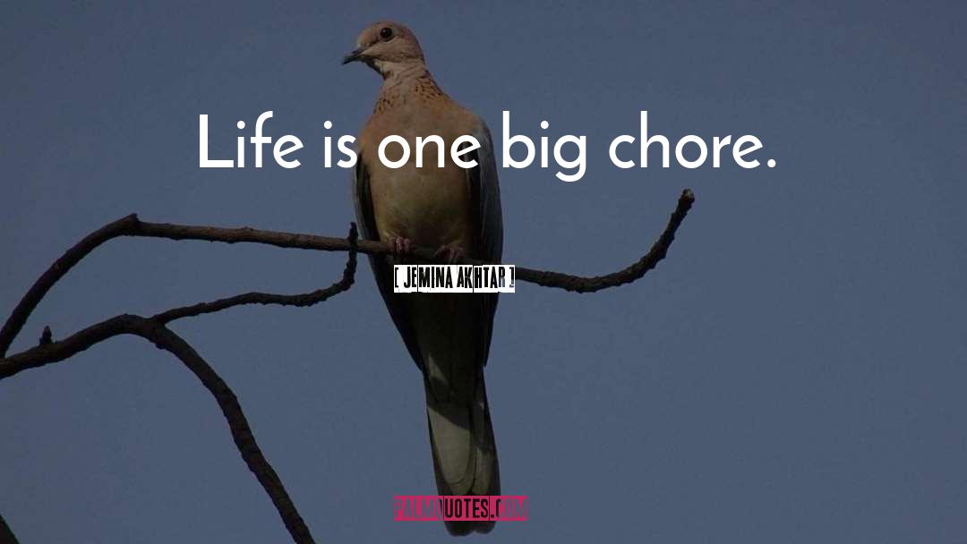 Jemina Akhtar Quotes: Life is one big chore.