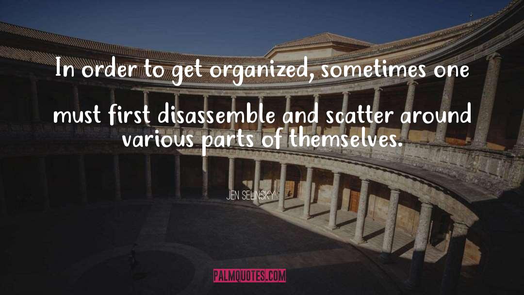 Jen Selinsky Quotes: In order to get organized,