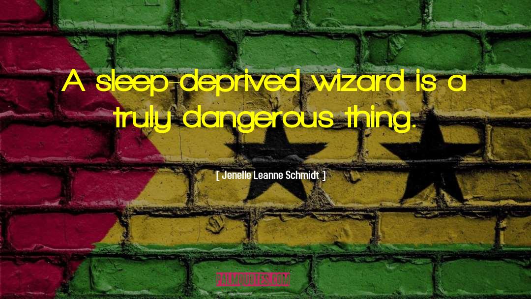 Jenelle Leanne Schmidt Quotes: A sleep-deprived wizard is a