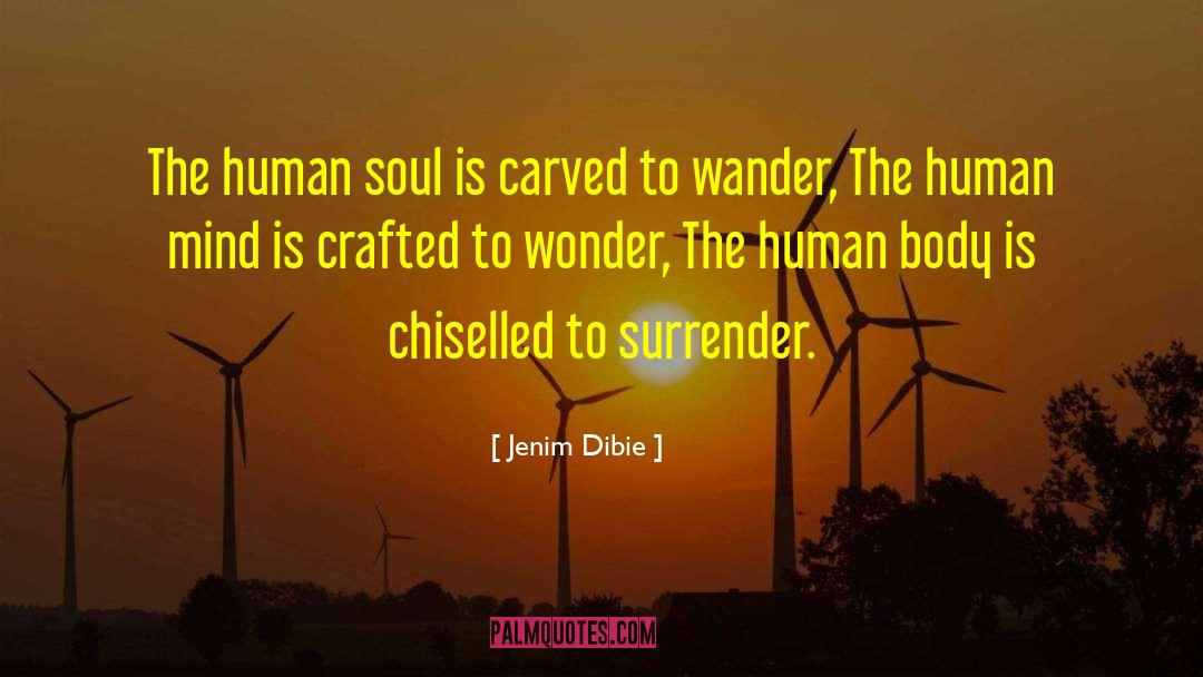 Jenim Dibie Quotes: The human soul is carved