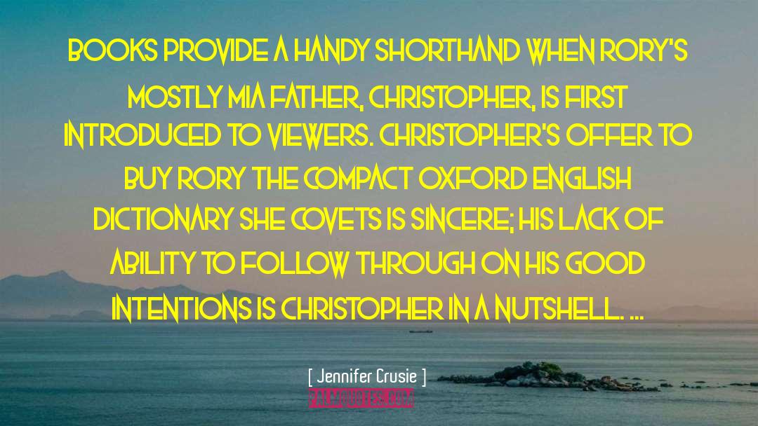 Jennifer Crusie Quotes: Books provide a handy shorthand