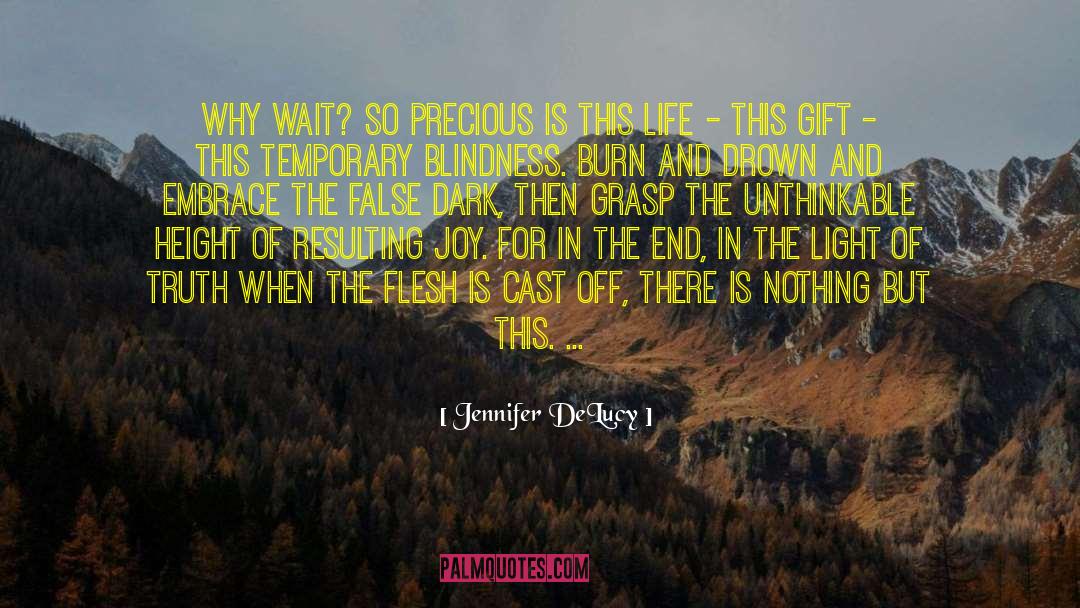 Jennifer DeLucy Quotes: Why wait? So precious is