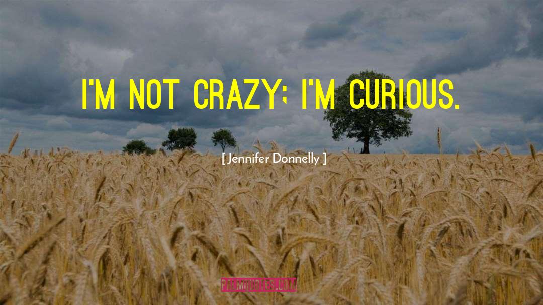 Jennifer Donnelly Quotes: I'm not crazy; I'm curious.