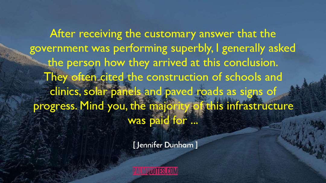 Jennifer Dunham Quotes: After receiving the customary answer