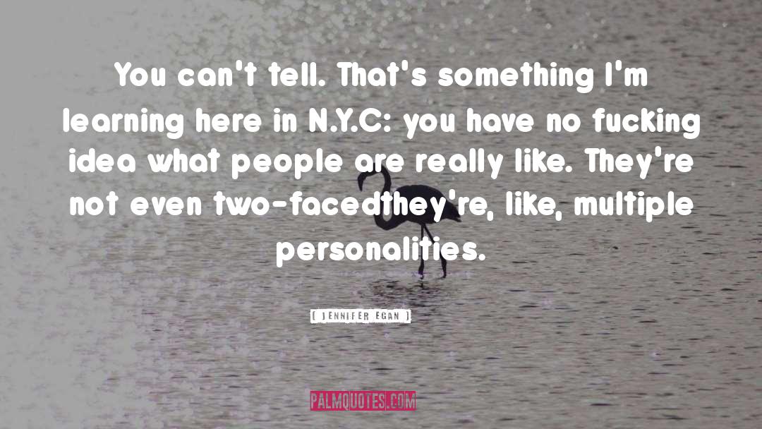 Jennifer Egan Quotes: You can't tell. That's something