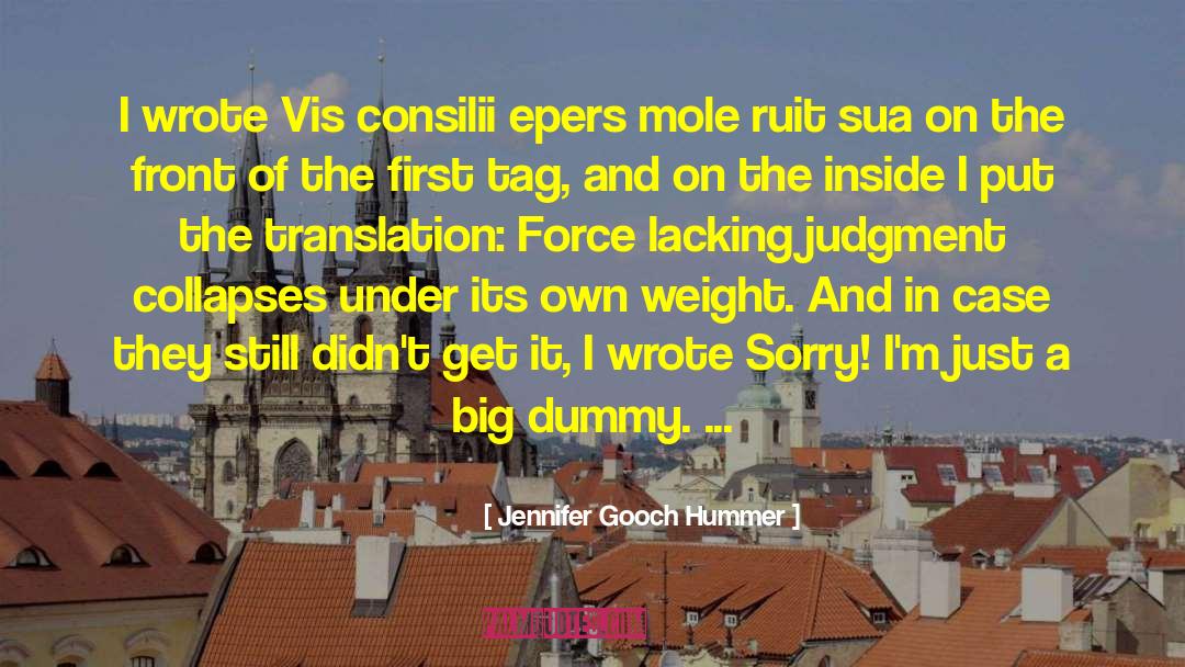 Jennifer Gooch Hummer Quotes: I wrote Vis consilii epers