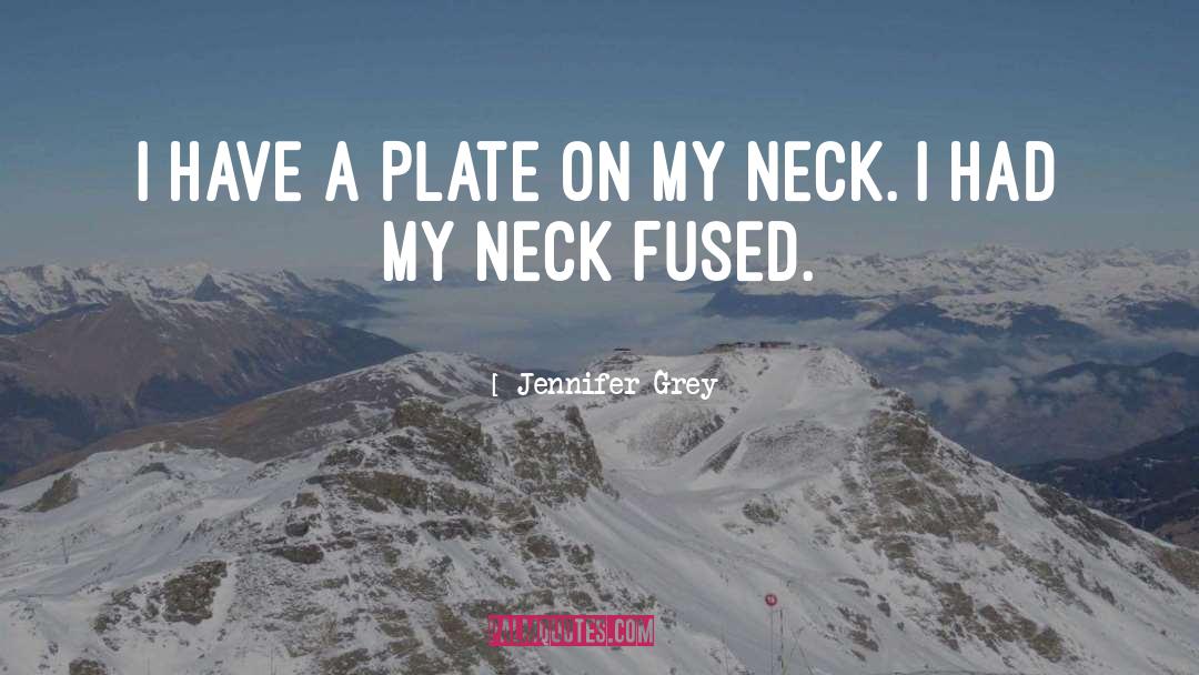 Jennifer Grey Quotes: I have a plate on