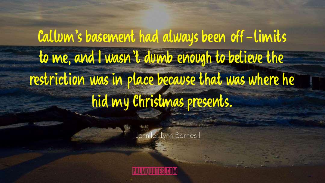 Jennifer Lynn Barnes Quotes: Callum's basement had always been