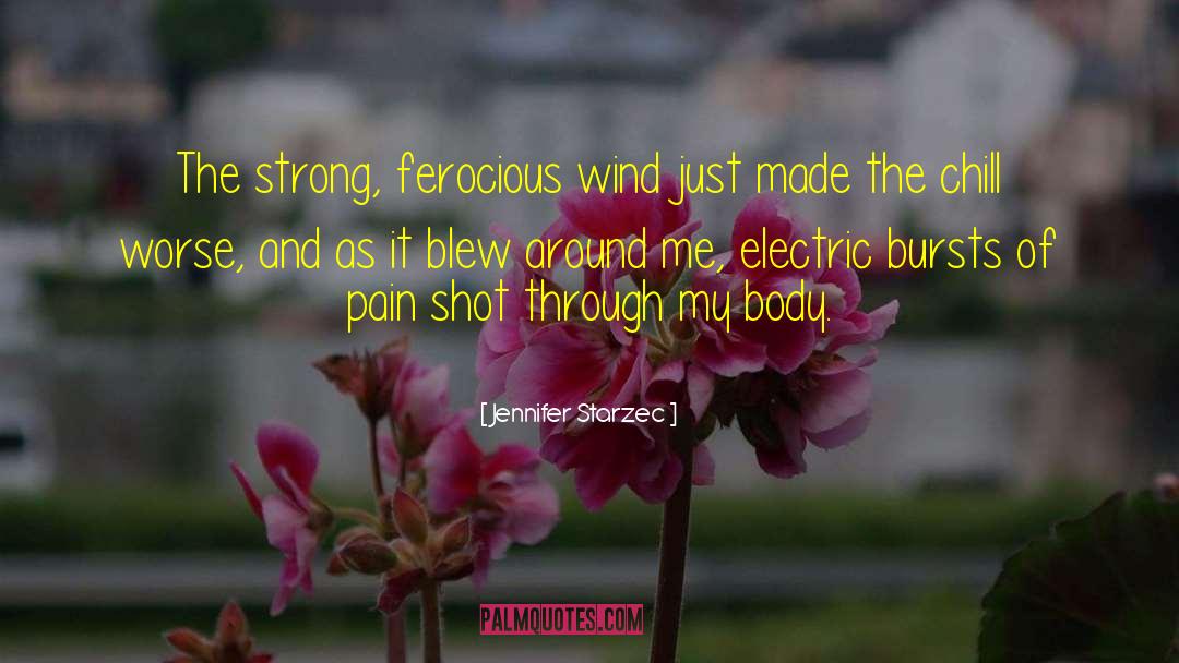 Jennifer Starzec Quotes: The strong, ferocious wind just