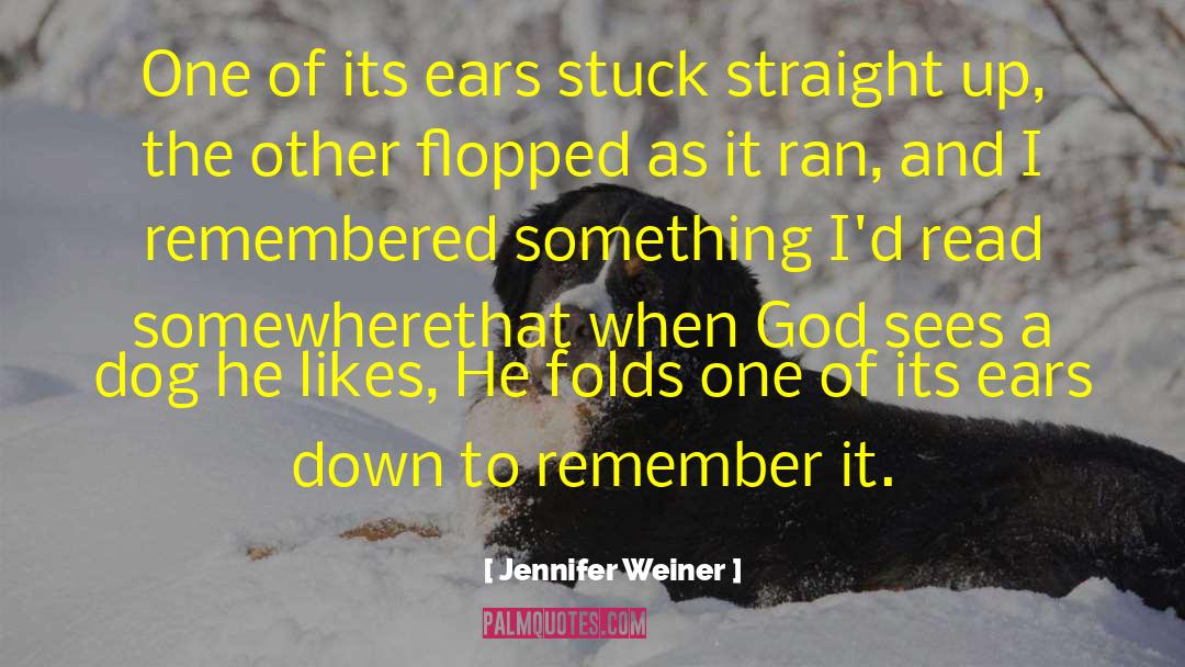 Jennifer Weiner Quotes: One of its ears stuck