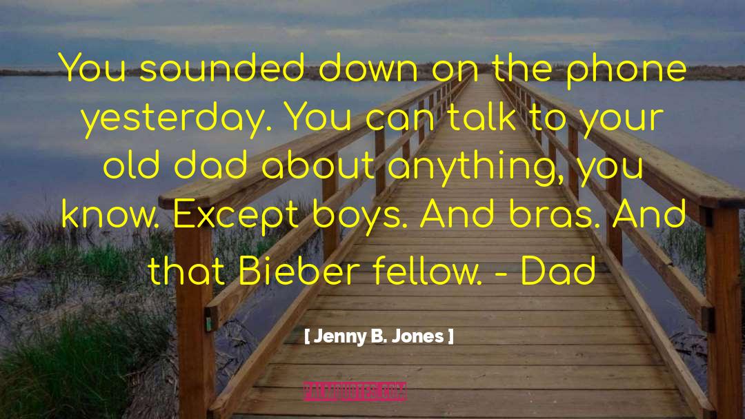Jenny B. Jones Quotes: You sounded down on the