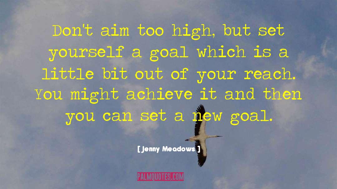 Jenny Meadows Quotes: Don't aim too high, but