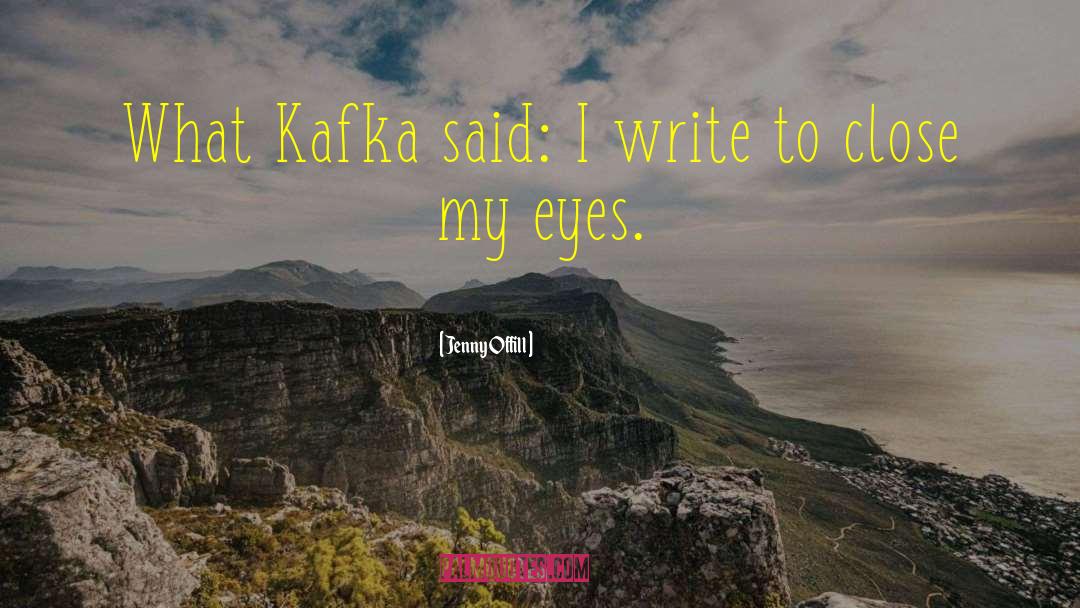 Jenny Offill Quotes: What Kafka said: I write