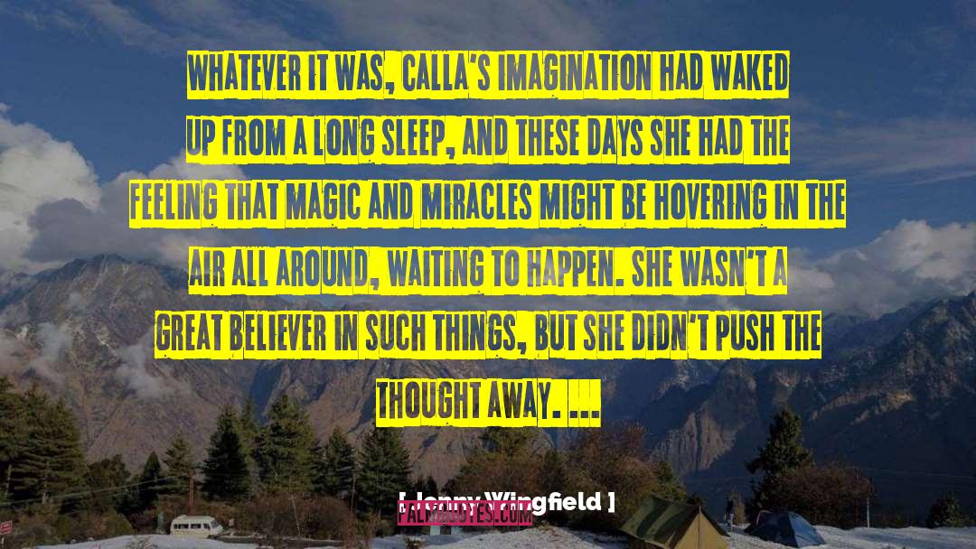 Jenny Wingfield Quotes: Whatever it was, Calla's imagination