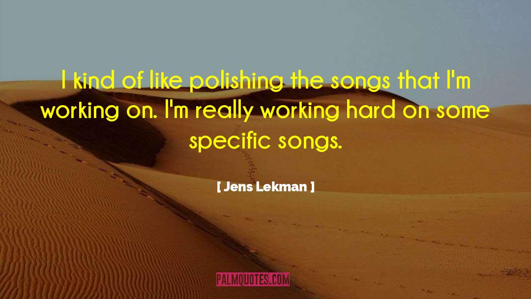 Jens Lekman Quotes: I kind of like polishing