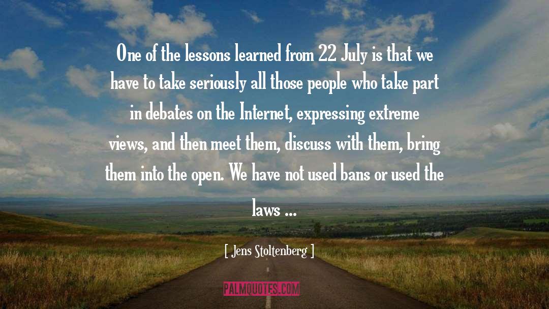 Jens Stoltenberg Quotes: One of the lessons learned