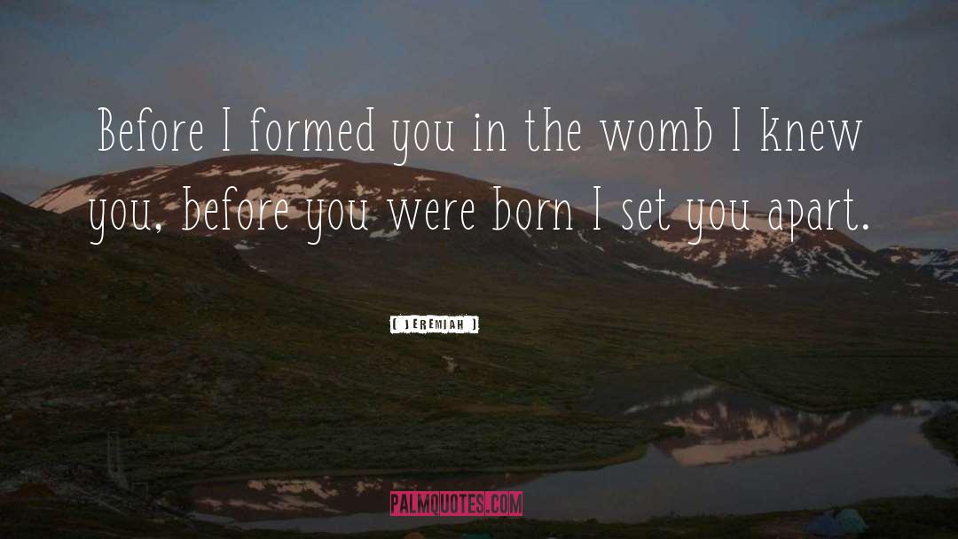 Jeremiah Quotes: Before I formed you in