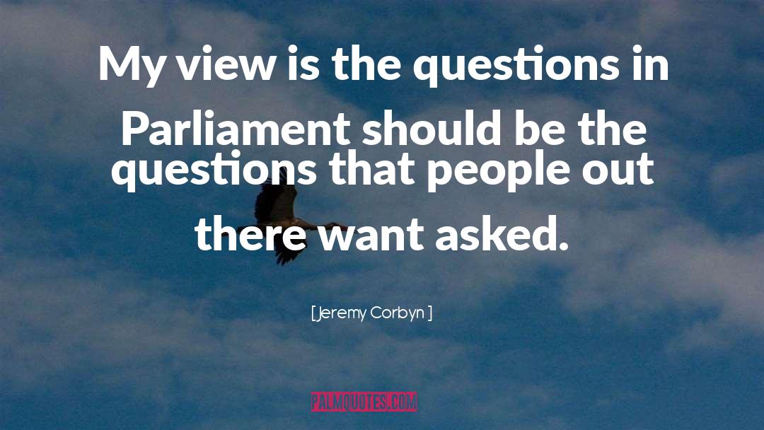 Jeremy Corbyn Quotes: My view is the questions