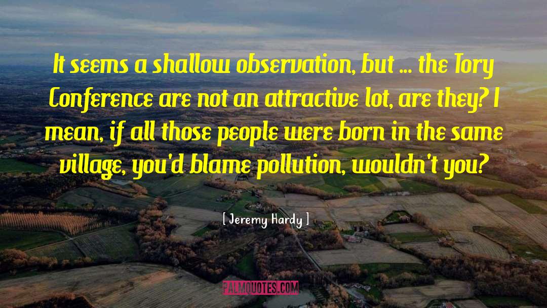 Jeremy Hardy Quotes: It seems a shallow observation,