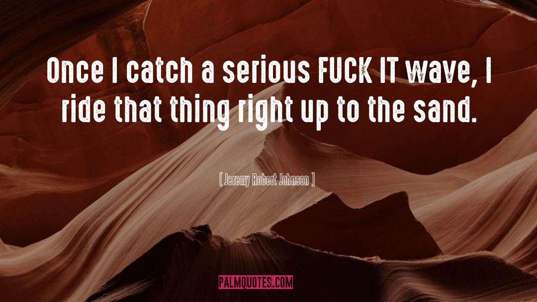 Jeremy Robert Johnson Quotes: Once I catch a serious