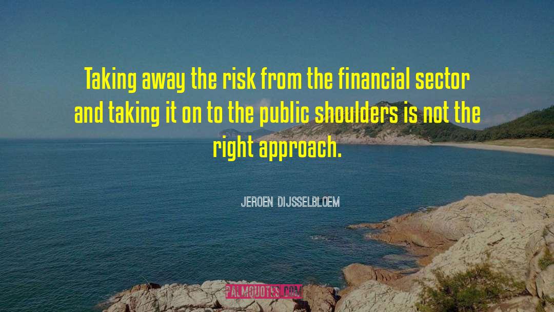 Jeroen Dijsselbloem Quotes: Taking away the risk from