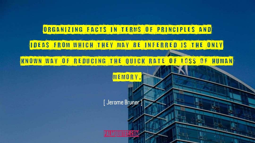 Jerome Bruner Quotes: Organizing facts in terms of