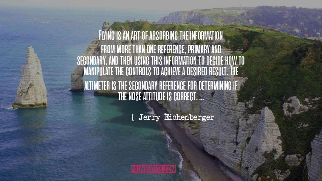 Jerry Eichenberger Quotes: Flying is an art of