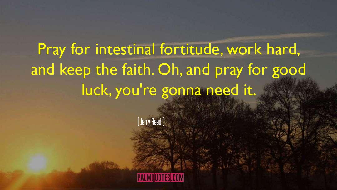 Jerry Reed Quotes: Pray for intestinal fortitude, work