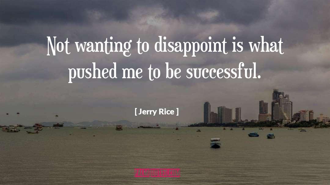 Jerry Rice Quotes: Not wanting to disappoint is