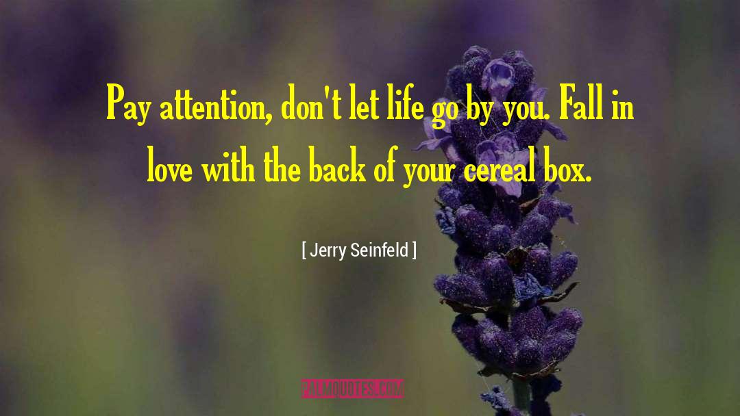 Jerry Seinfeld Quotes: Pay attention, don't let life