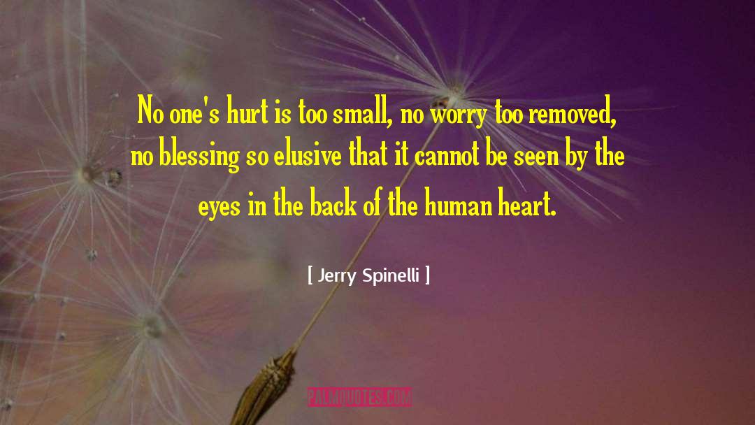 Jerry Spinelli Quotes: No one's hurt is too