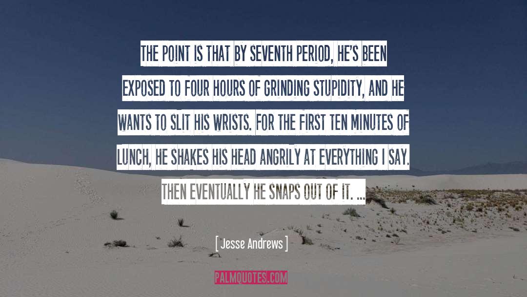 Jesse Andrews Quotes: The point is that by