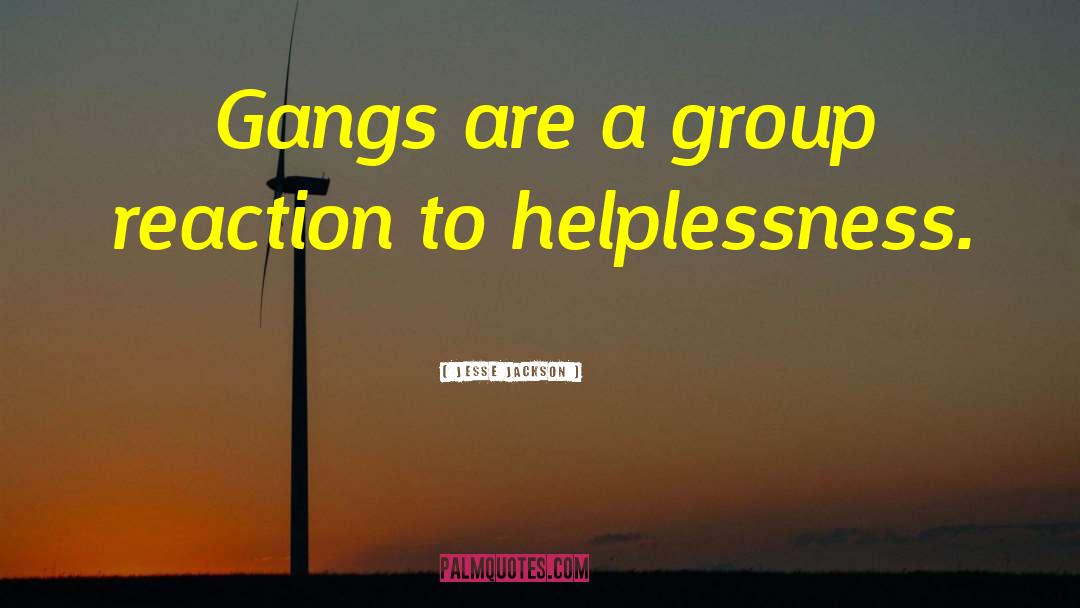 Jesse Jackson Quotes: Gangs are a group reaction