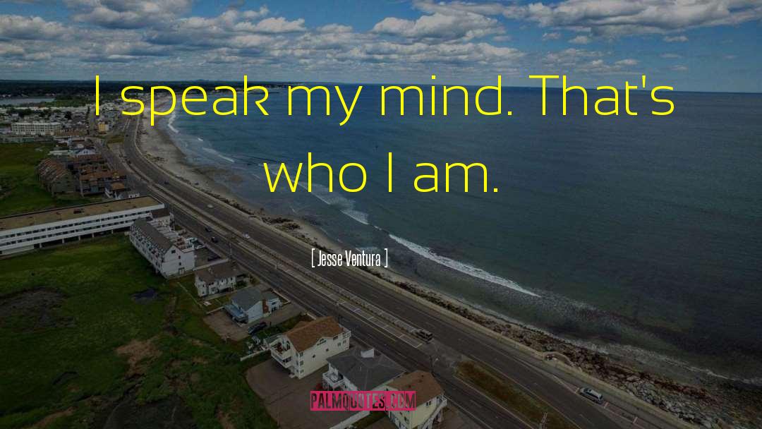 Jesse Ventura Quotes: I speak my mind. That's