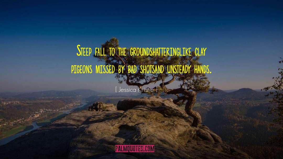 Jessica Kristie Quotes: Steep fall to the ground<br