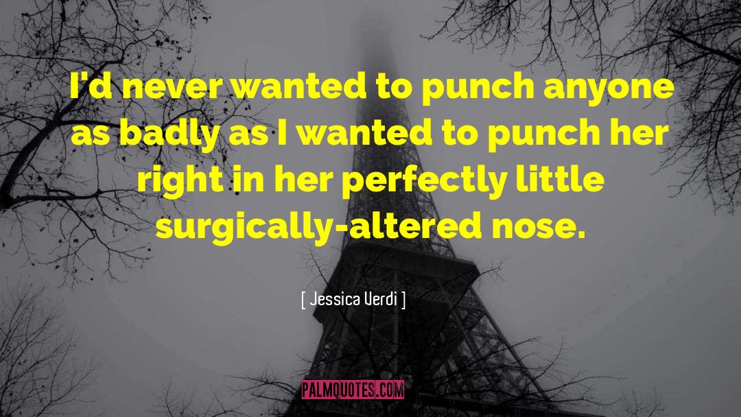 Jessica Verdi Quotes: I'd never wanted to punch