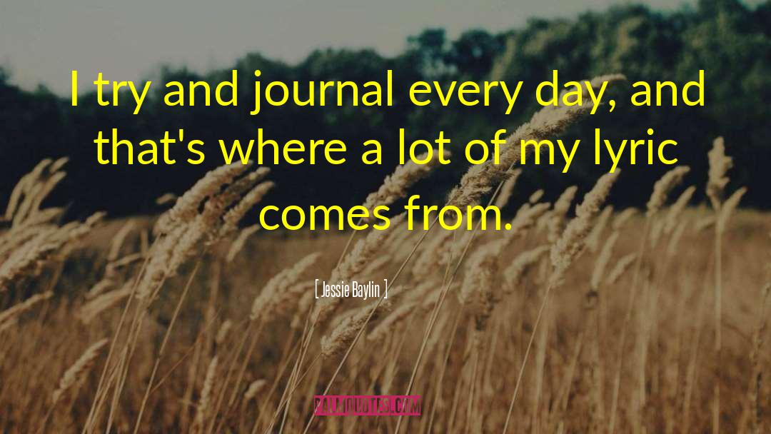 Jessie Baylin Quotes: I try and journal every