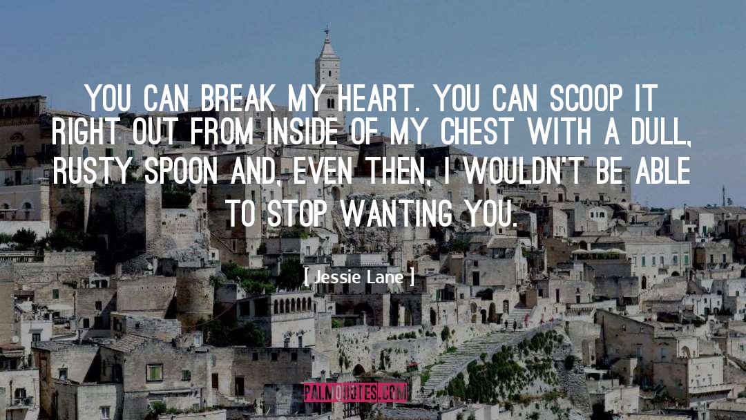 Jessie Lane Quotes: You can break my heart.