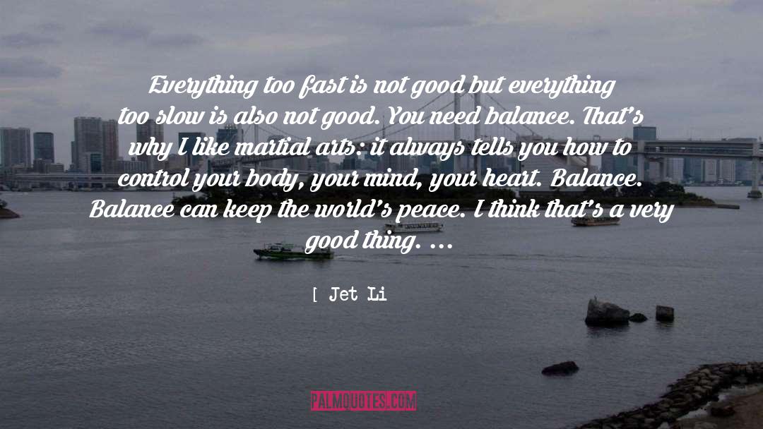Jet Li Quotes: Everything too fast is not
