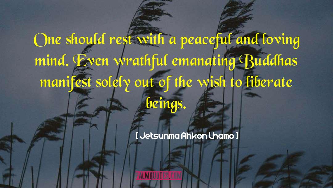 Jetsunma Ahkon Lhamo Quotes: One should rest with a