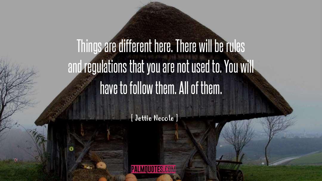 Jettie Necole Quotes: Things are different here. There