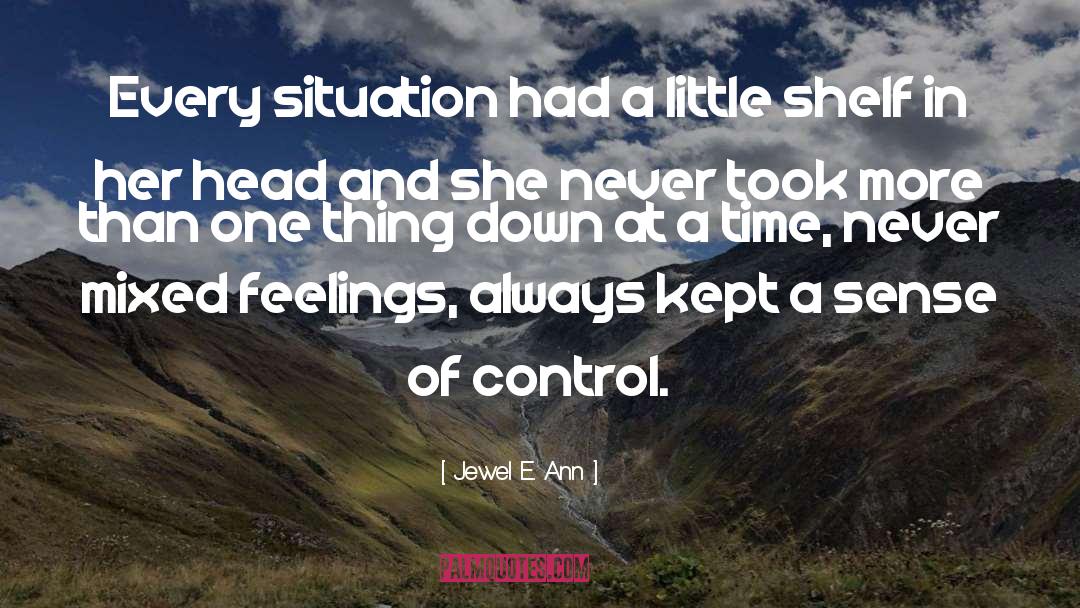 Jewel E. Ann Quotes: Every situation had a little