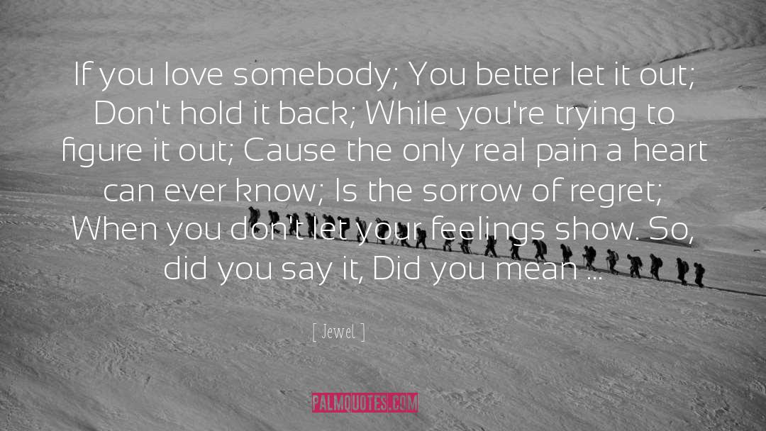 Jewel Quotes: If you love somebody; You