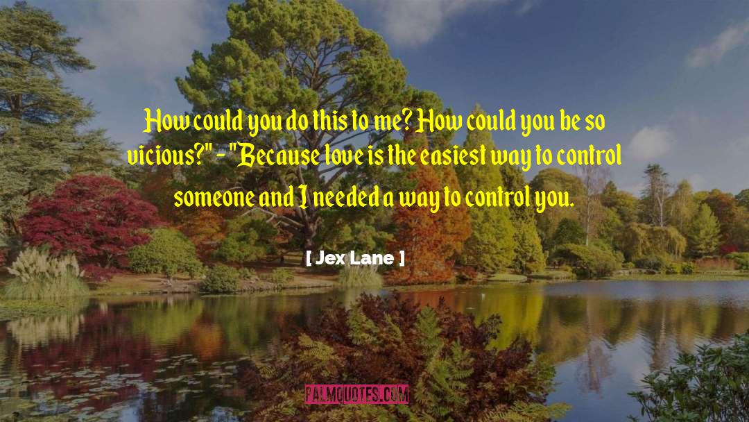 Jex Lane Quotes: How could you do this