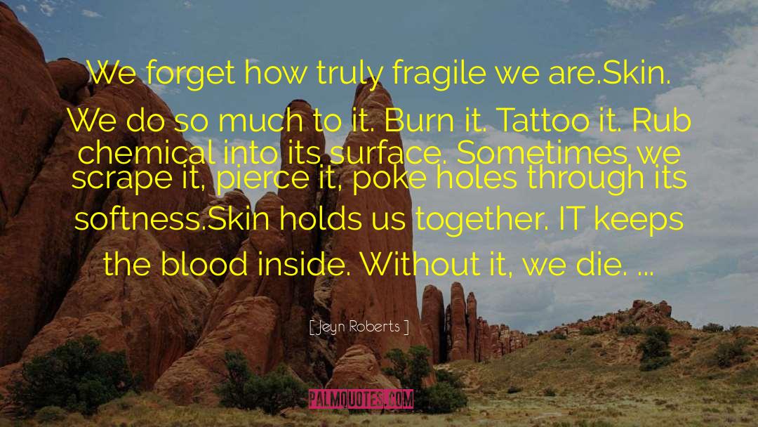 Jeyn Roberts Quotes: We forget how truly fragile