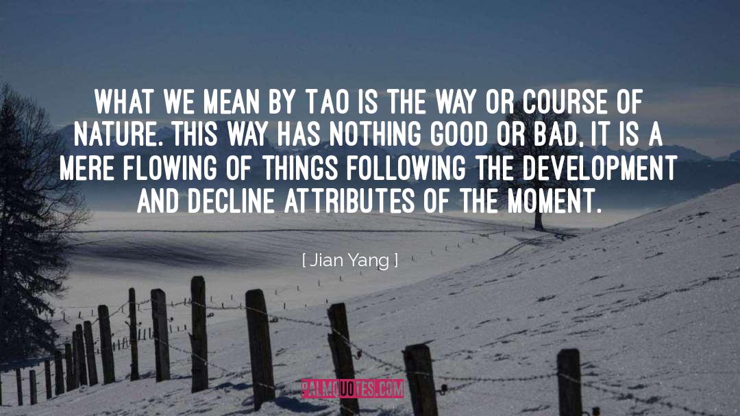 Jian Yang Quotes: What we mean by Tao