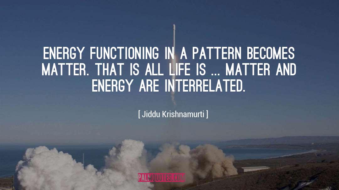 Jiddu Krishnamurti Quotes: Energy functioning in a pattern